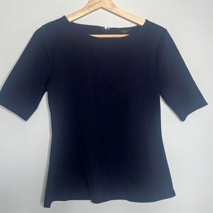 Ann Taylor Medium Petite Navy Short Sleeve Work Top